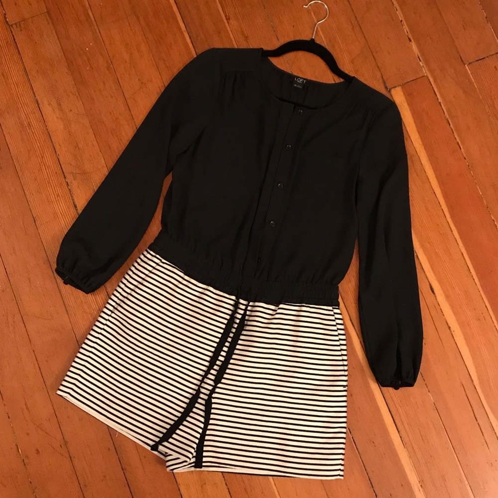 Ann Taylor Petites Romper / Jumpsuit Black / White